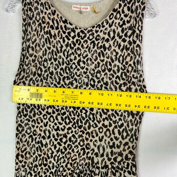 Rebecca Taylor Leopard Print Knit Ruched Dress - Picture 2 of 8